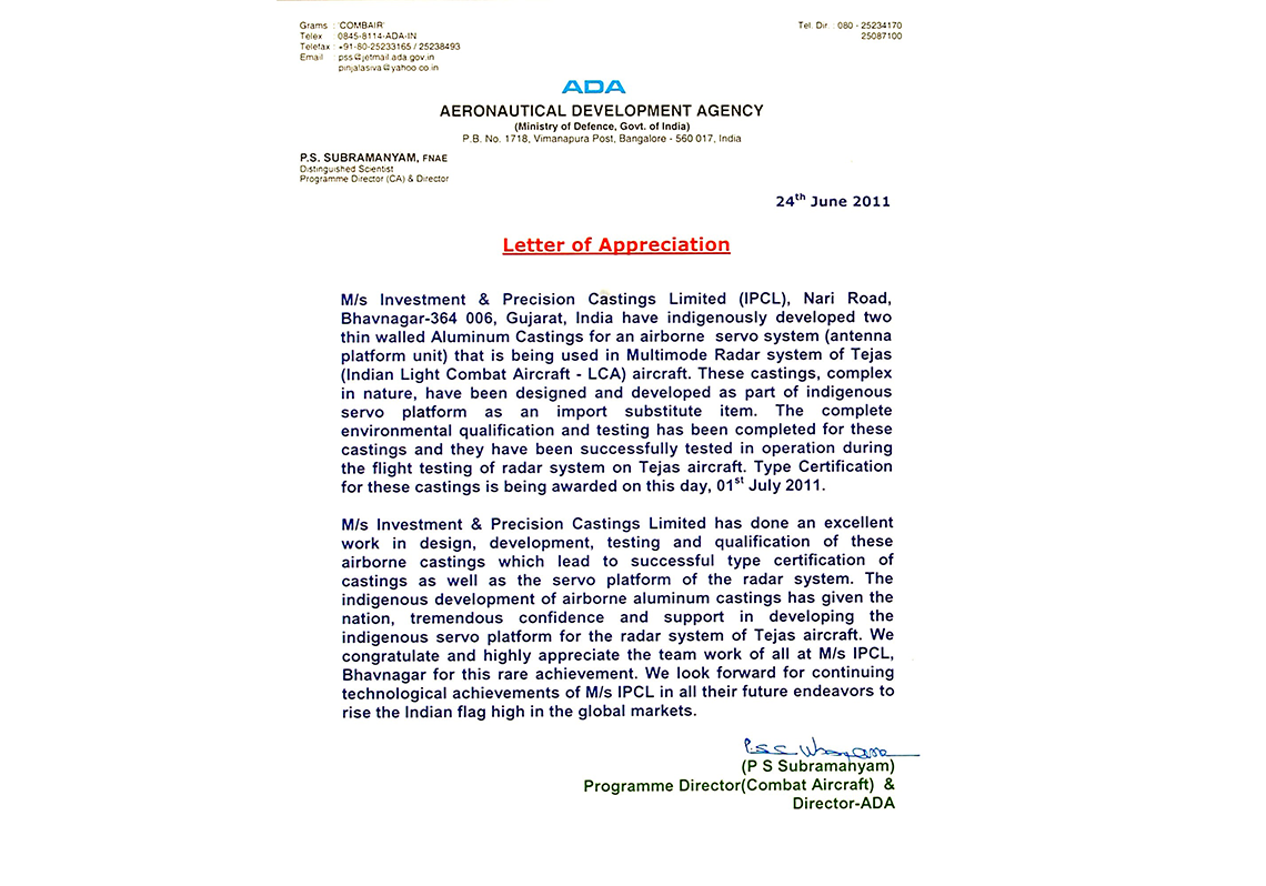 Appreciation Letter from ADA